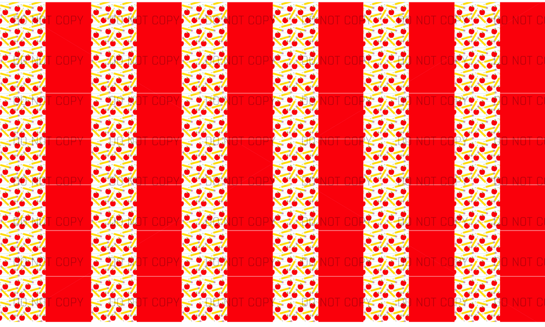 Apples Pencils School Scrunchie Panel