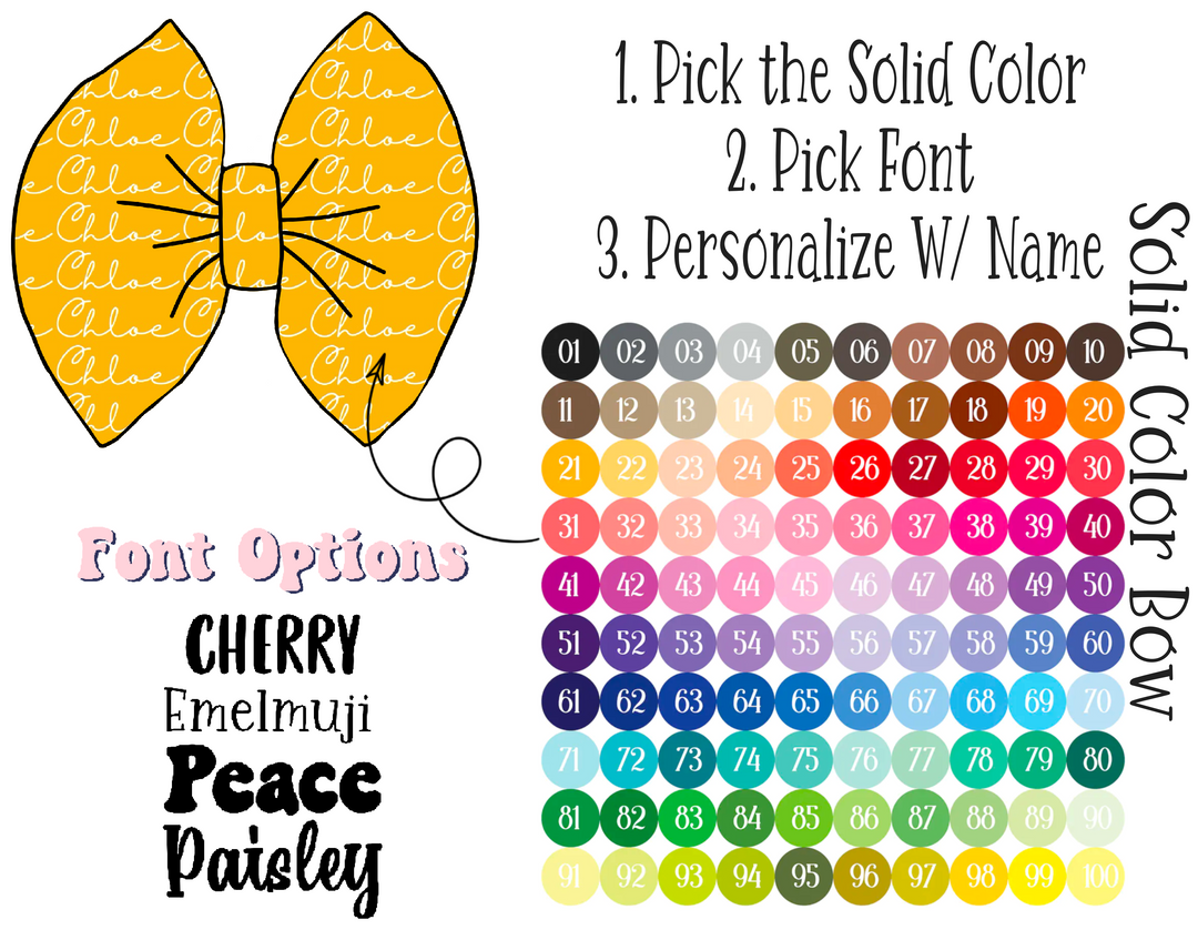 Color Chart 100 Name File Strips