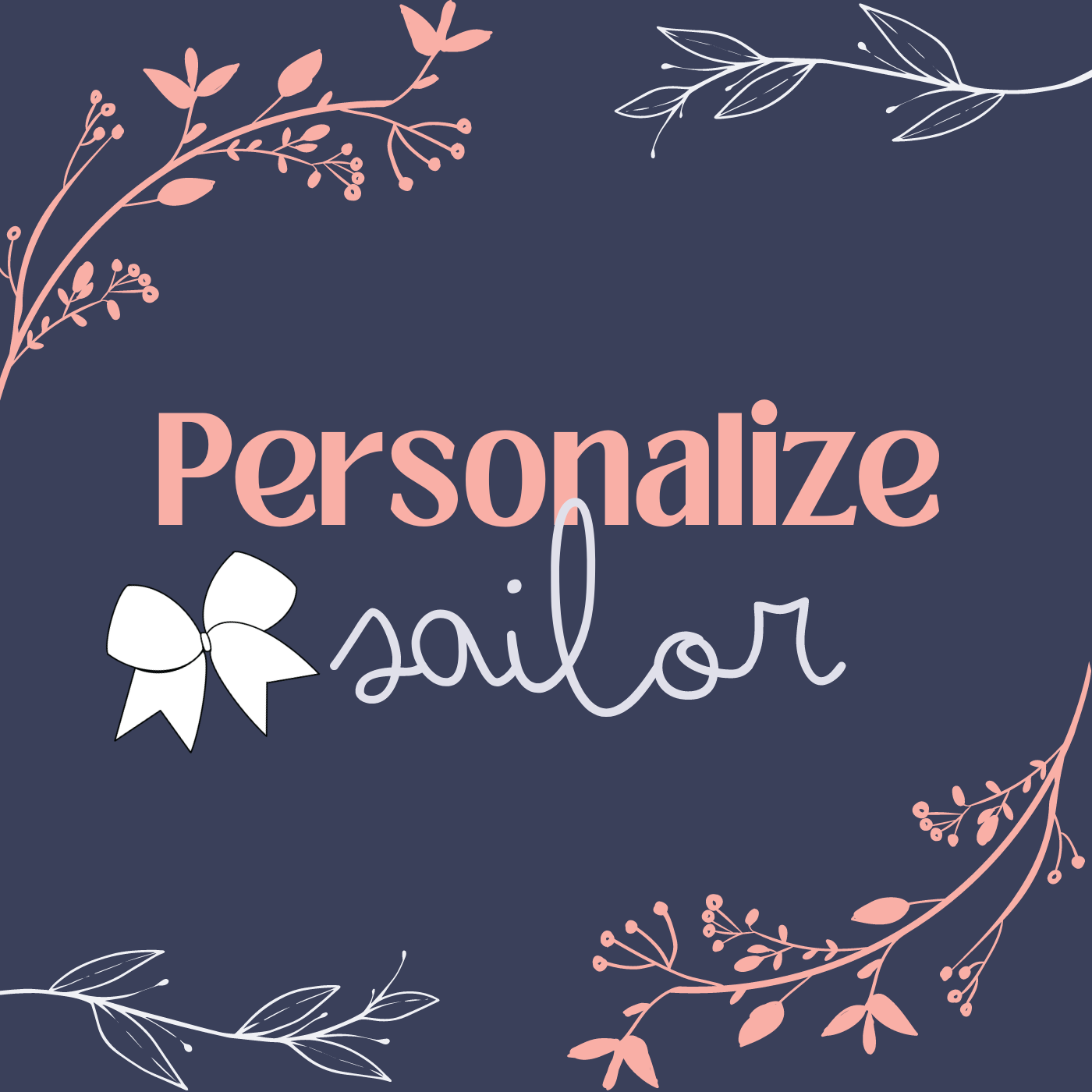 Personalized Sailor/Cheer Bow Strips
