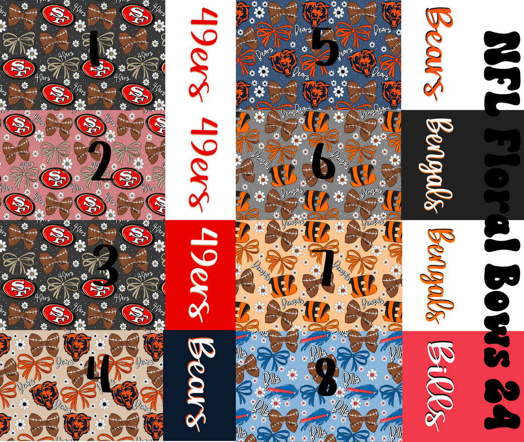 2 Tone personalized Football Bow Floral Bundle 2024