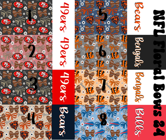 2 Tone Football Bow Floral Bundle 2024 POD