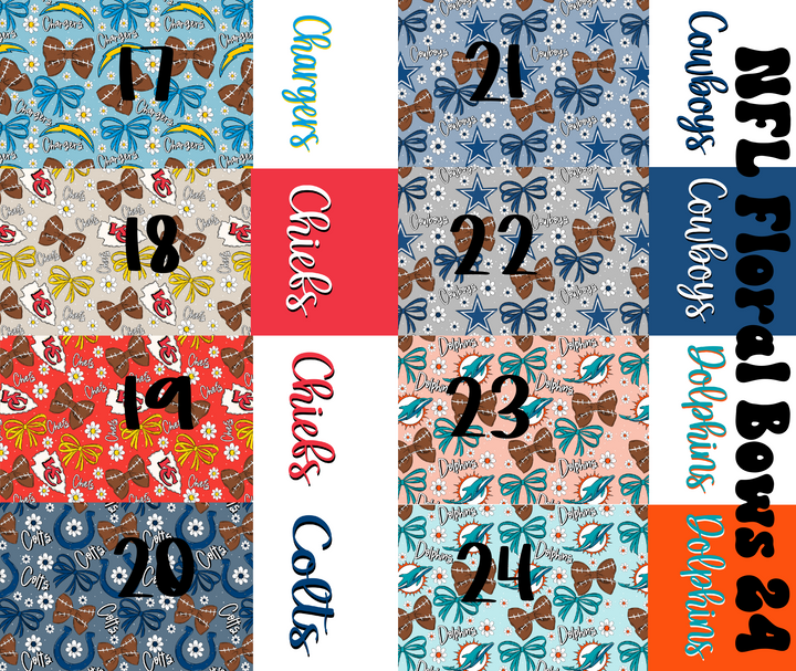 2 Tone personalized Football Bow Floral Bundle 2024