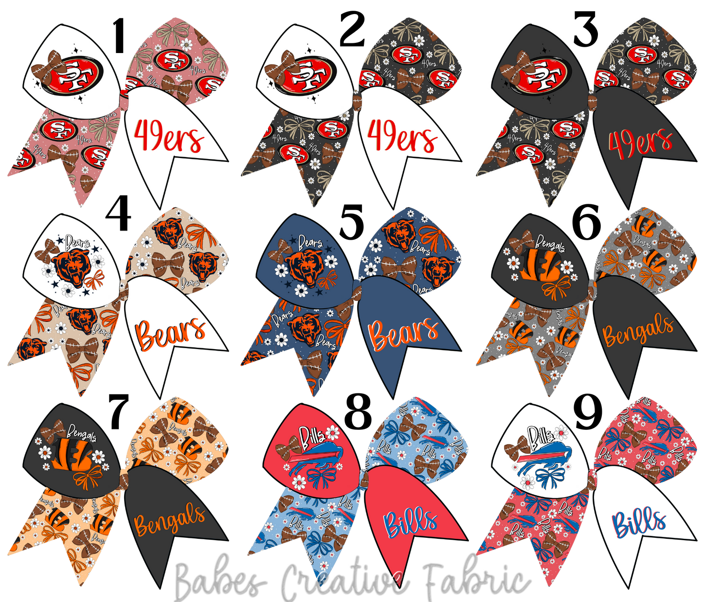 Sailor Floral Bow Football Team Bundle