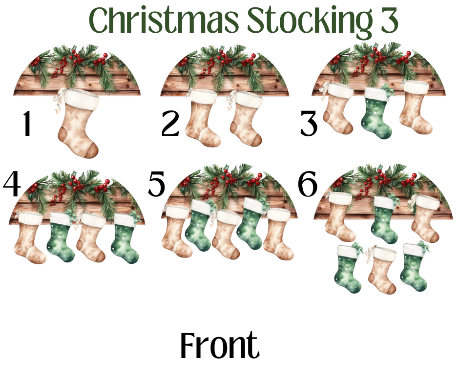 3 Christmas Stockings green bundle PREORDER