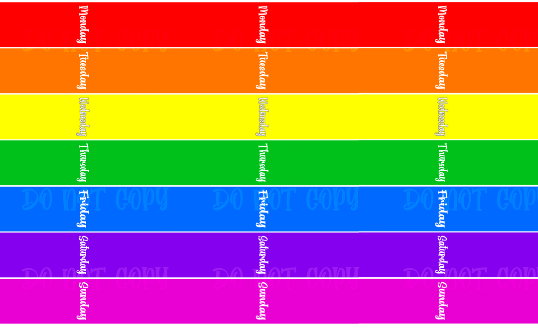 21-1 Monday-Sunday Rainbow Panel