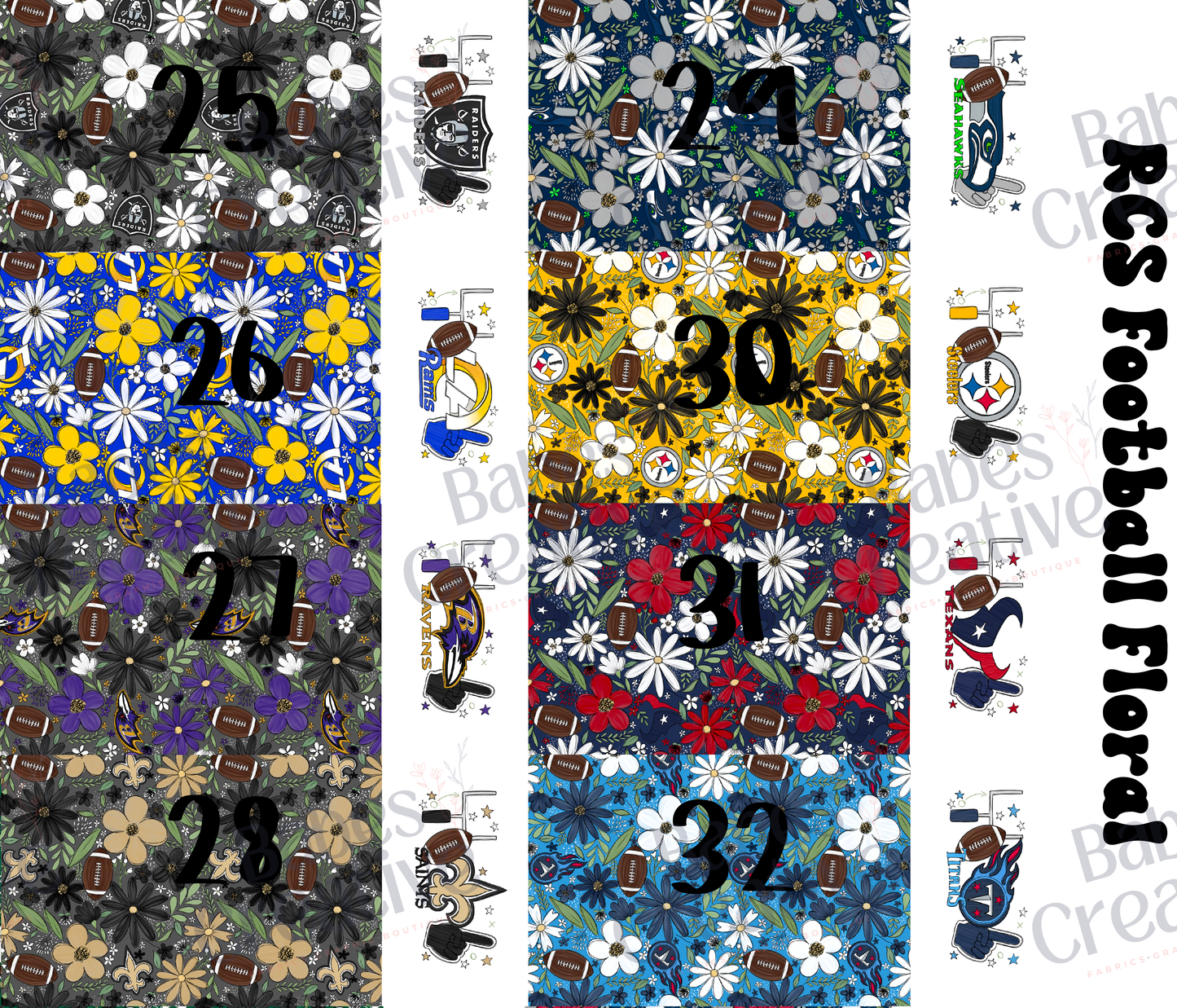 2 Tone RCS Football Floral POD