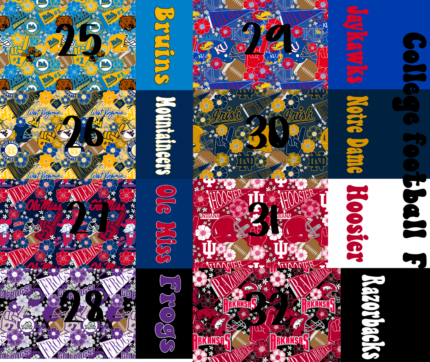 2 Tone Football Floral School Bundle POD