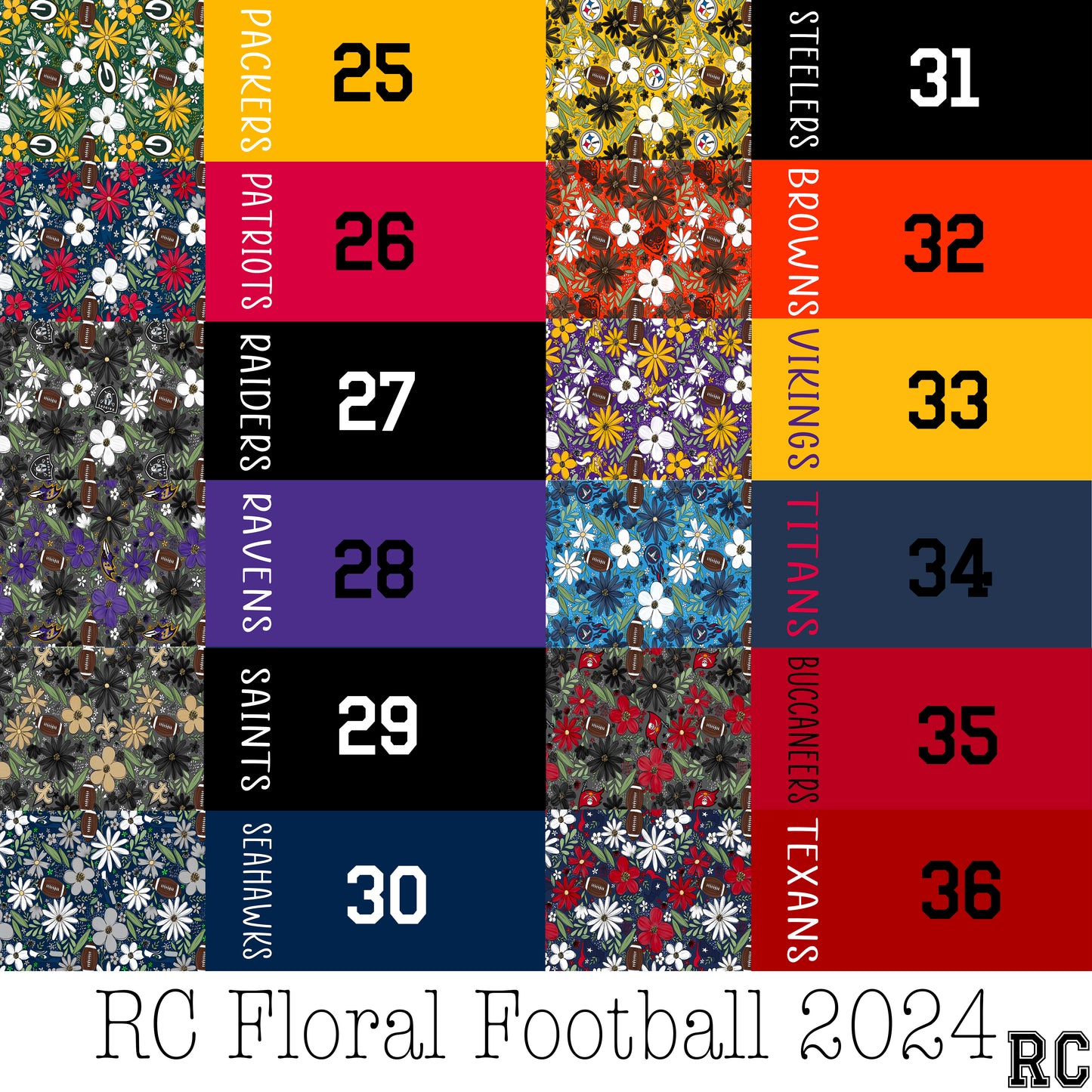 2 Tone RC Floral Football 2024 POD