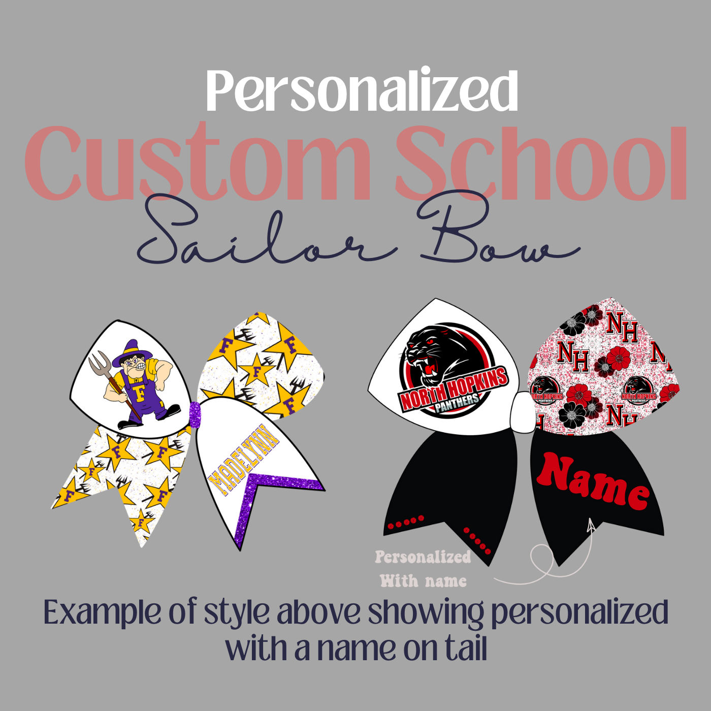 Sailor Bow Style Custom School (Personalized) READ DESCRIPTION