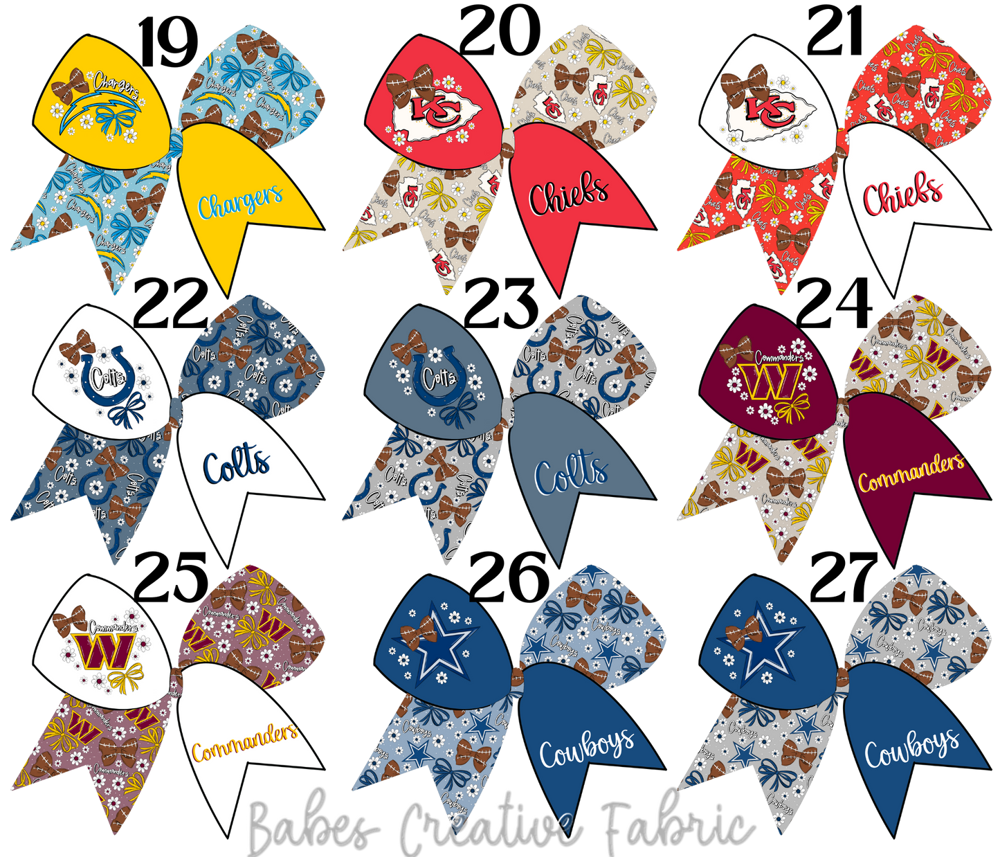 Sailor Floral Bow Football Team Bundle