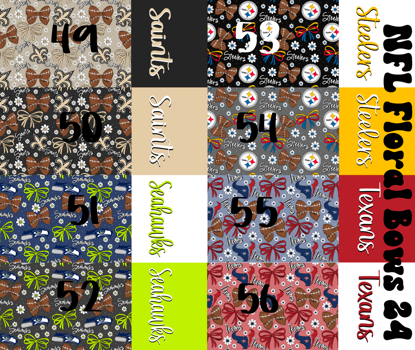 2 Tone Football Bow Floral Bundle 2024 POD