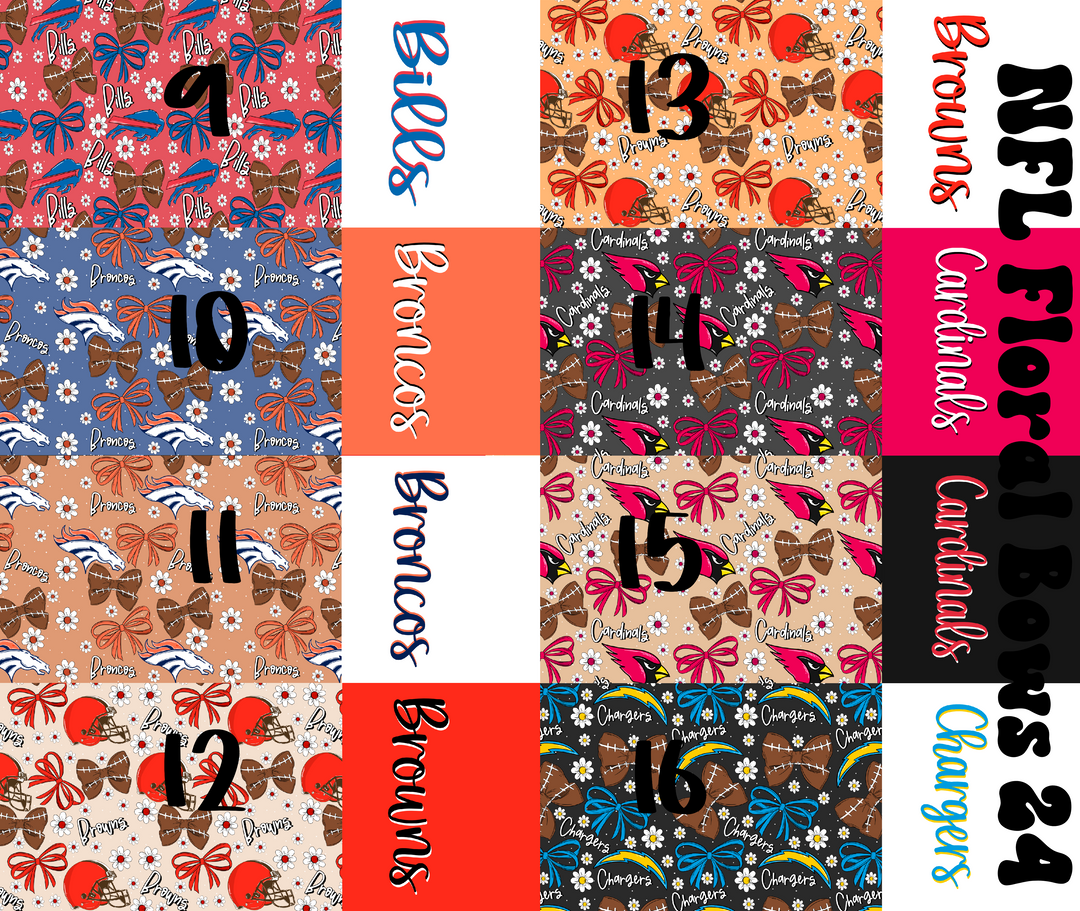 2 Tone personalized Football Bow Floral Bundle 2024