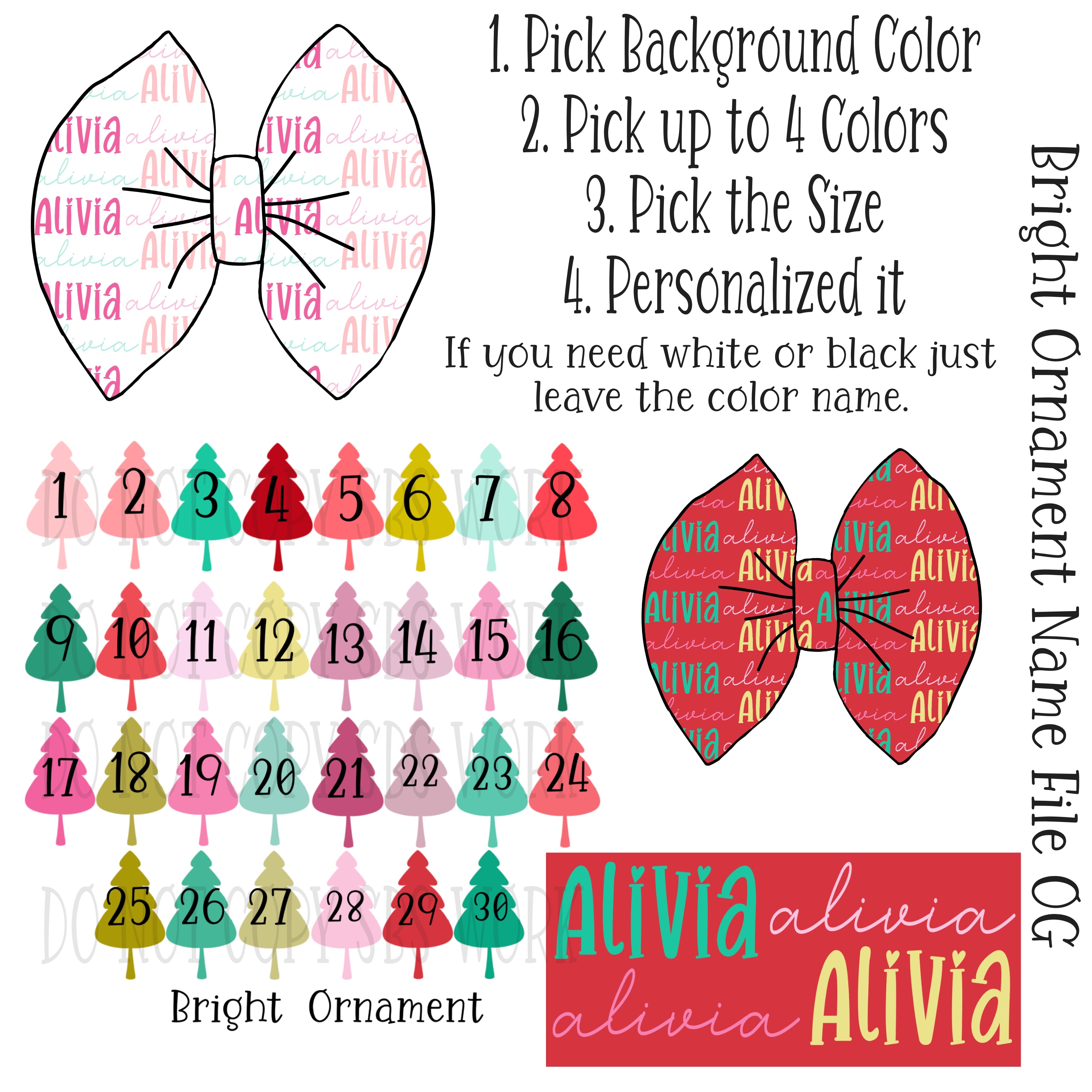 All Personalize Bow Strips