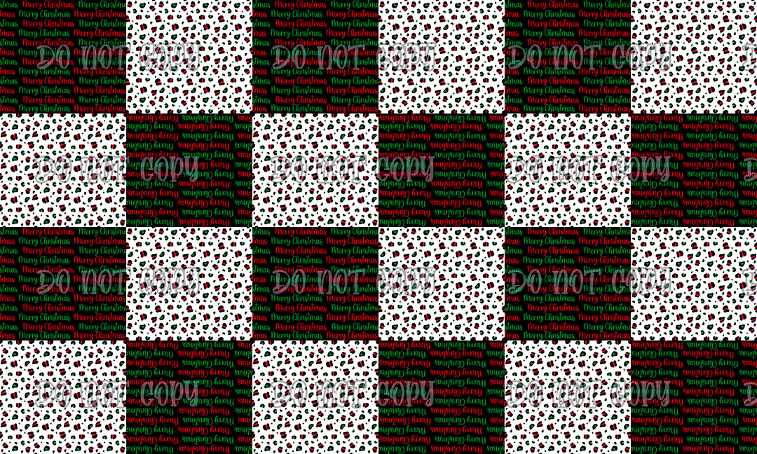 Cheetah Merry Christmas Twisted Headband Panel