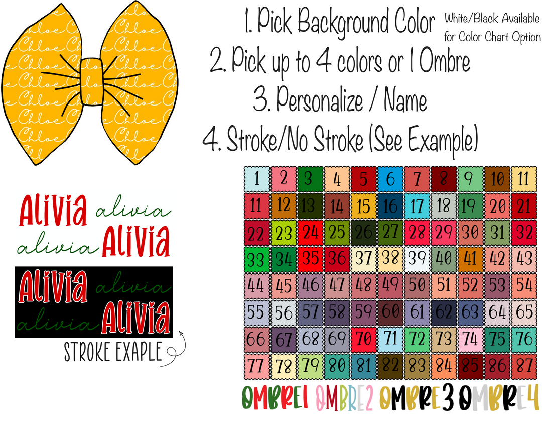 Christmas 4 Colors ombres Name Files Color Chart