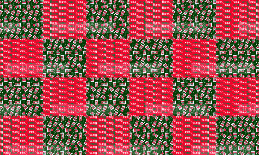 Christmas Coffee Mama Twisted Headband Panel