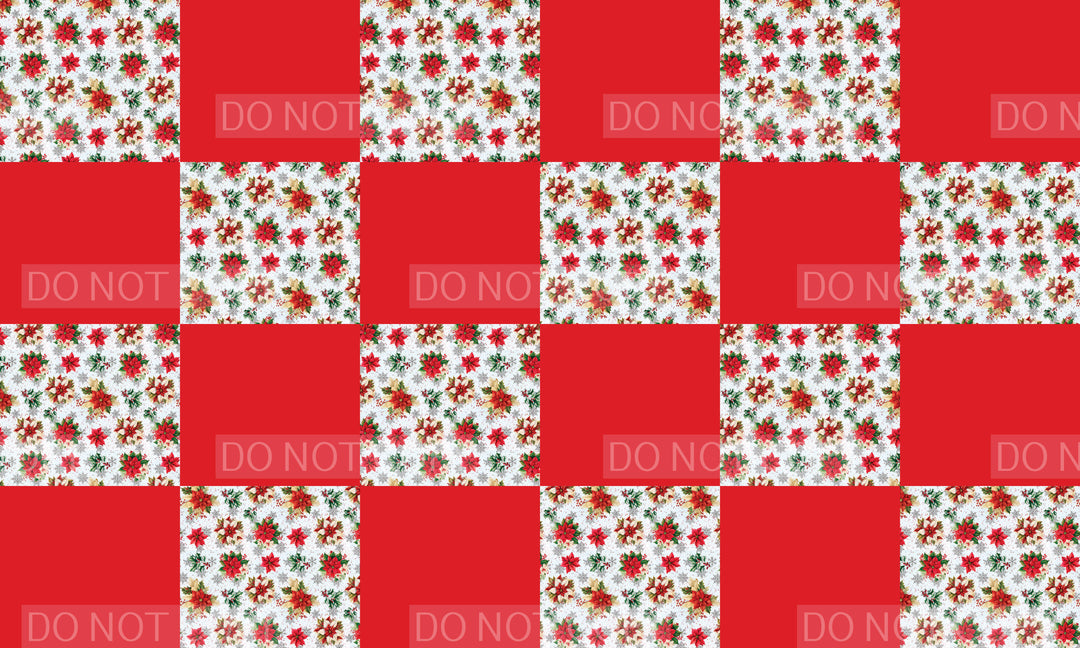 Christmas Floral Snow Red Solid Twisted Headband Panel