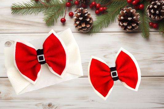 Christmas Santa Inspired Bows (PREORDER)