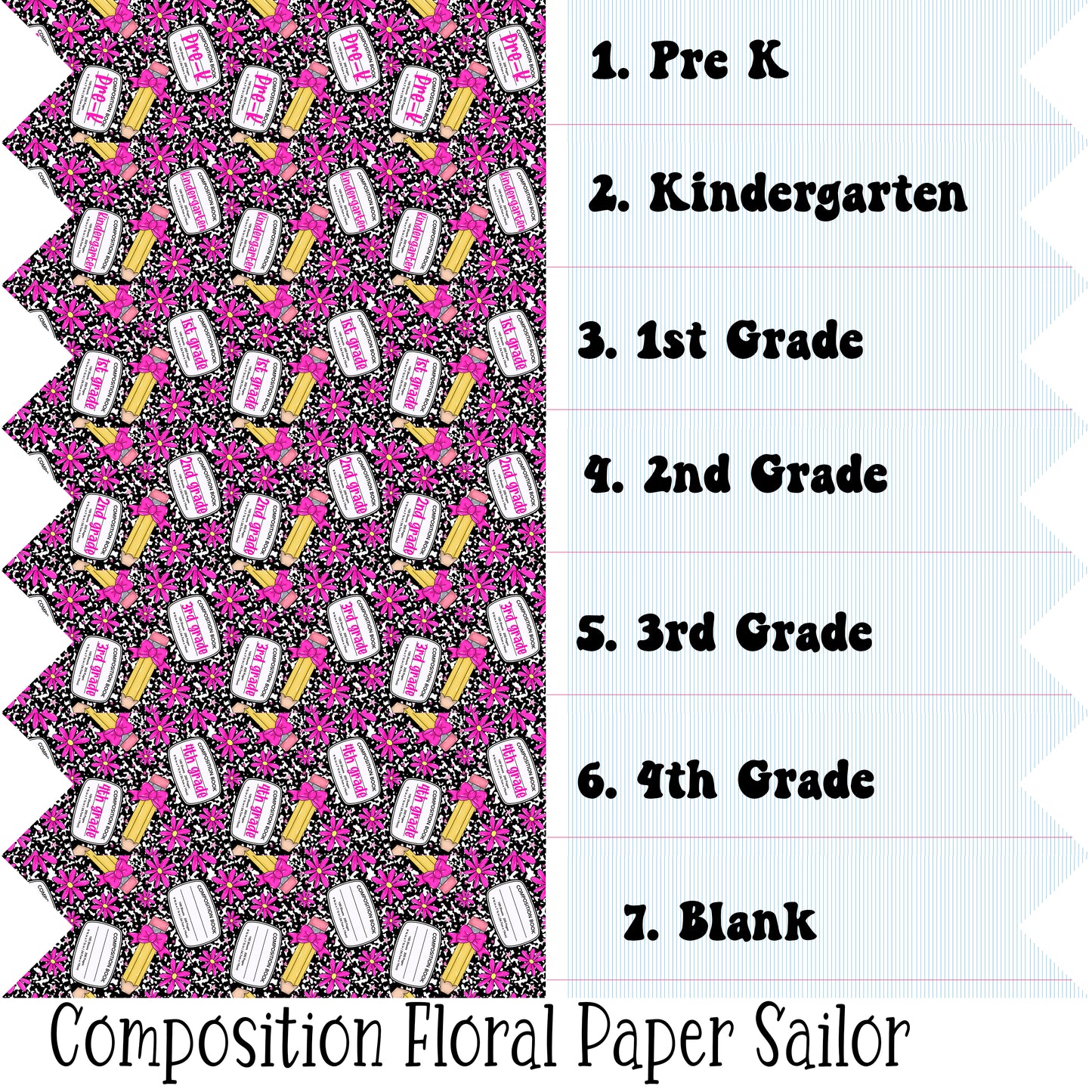 POD Composition Floral Paper Sailor