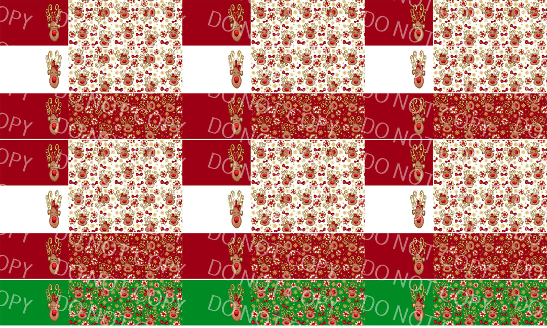 Glitter Reindeer Mixed 5in 21-1 Panel