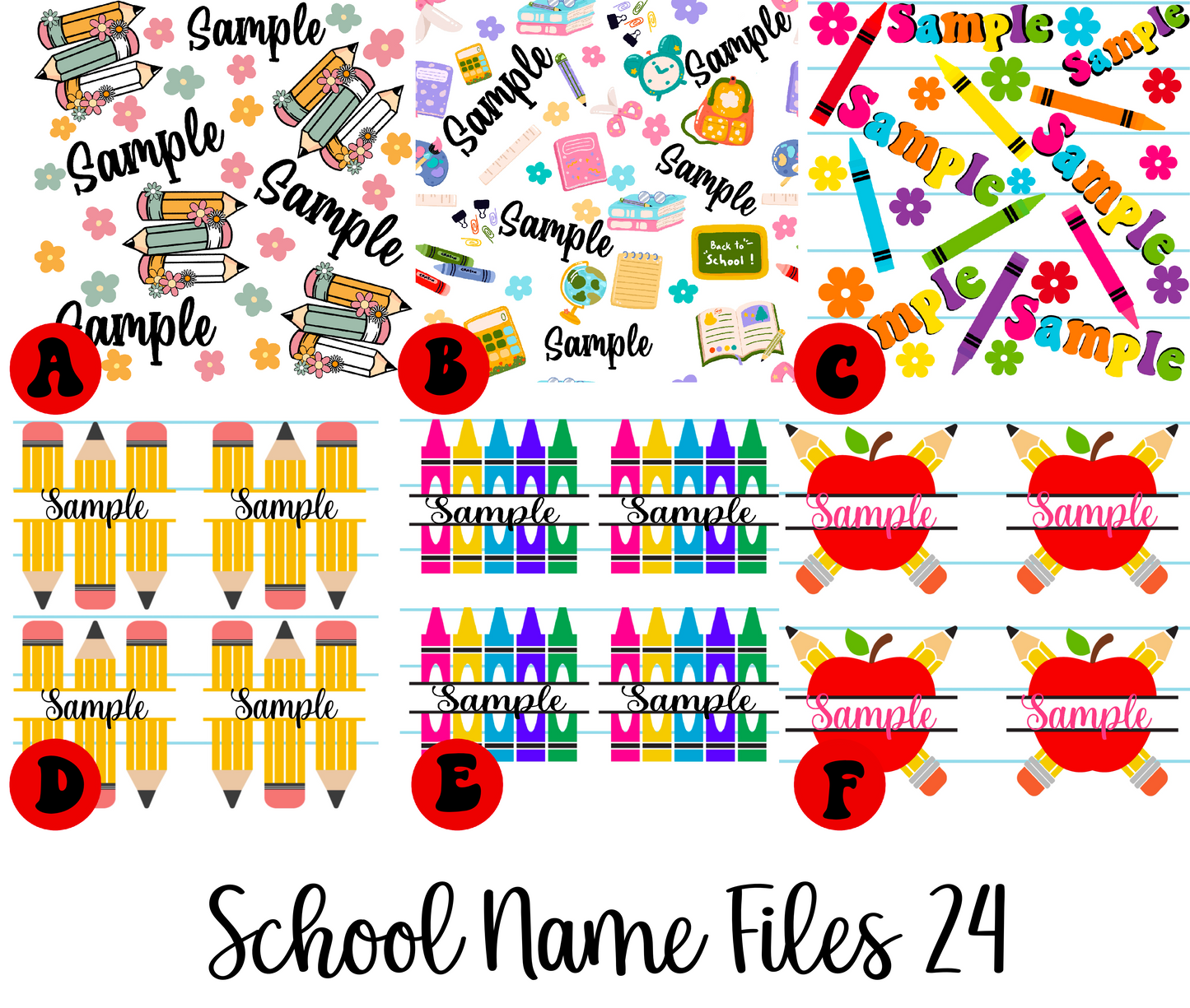 Personalized School Name Files 24