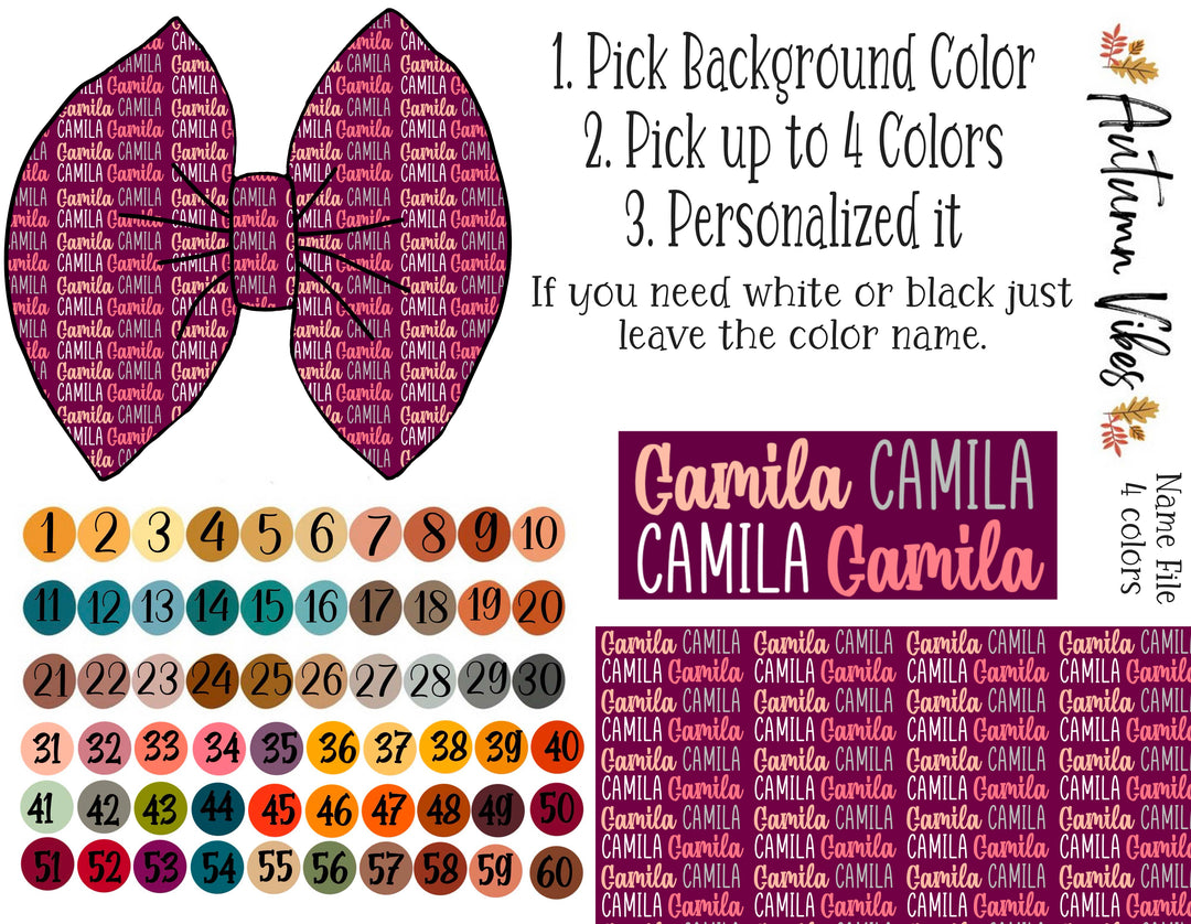 Welcome Autumn Solid Color Name  Chart