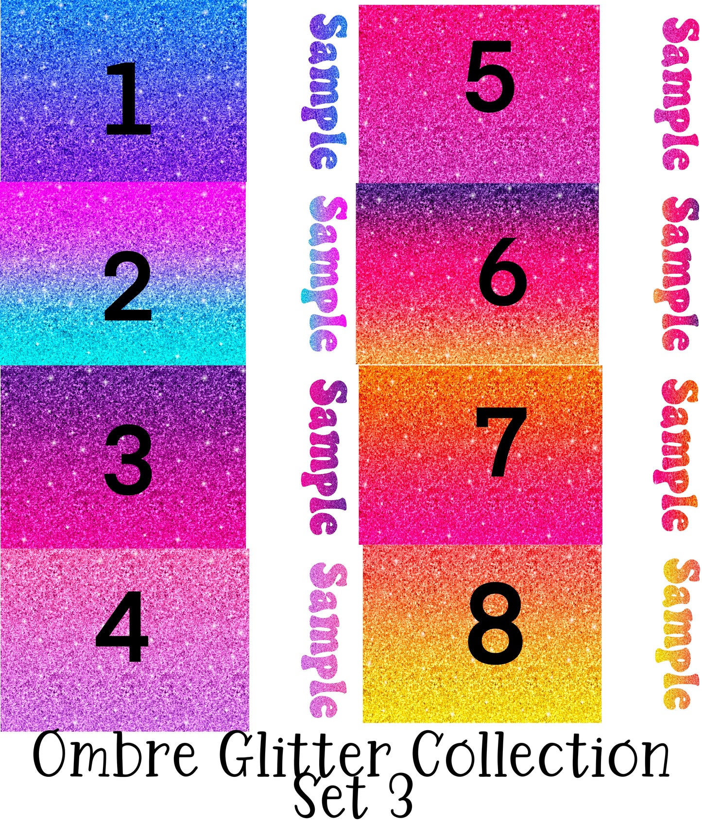 2 Tone Ombre Glitter Collection 3