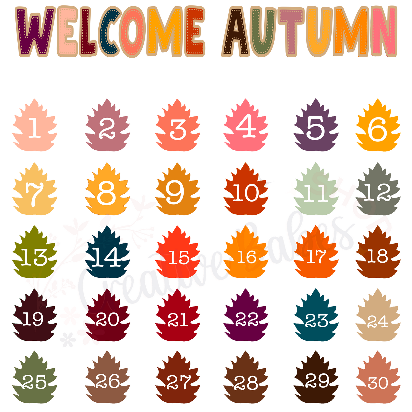 2 Tone Personalize Welcome Autumn Color Chart