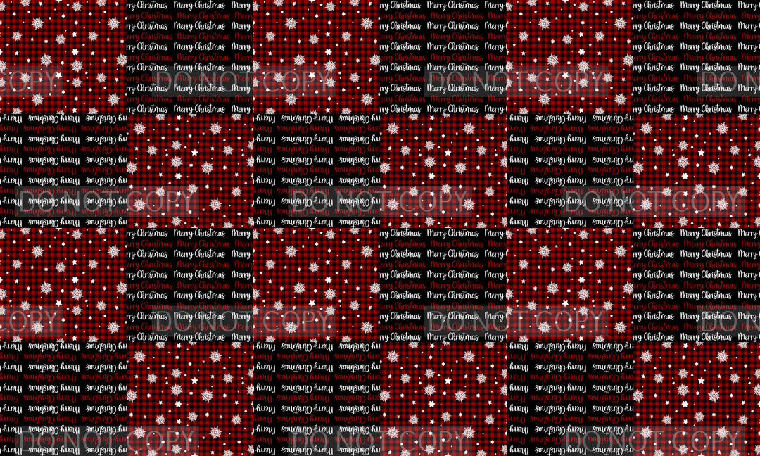 Merry Christmas Plaid Snow Twisted Headband Panel