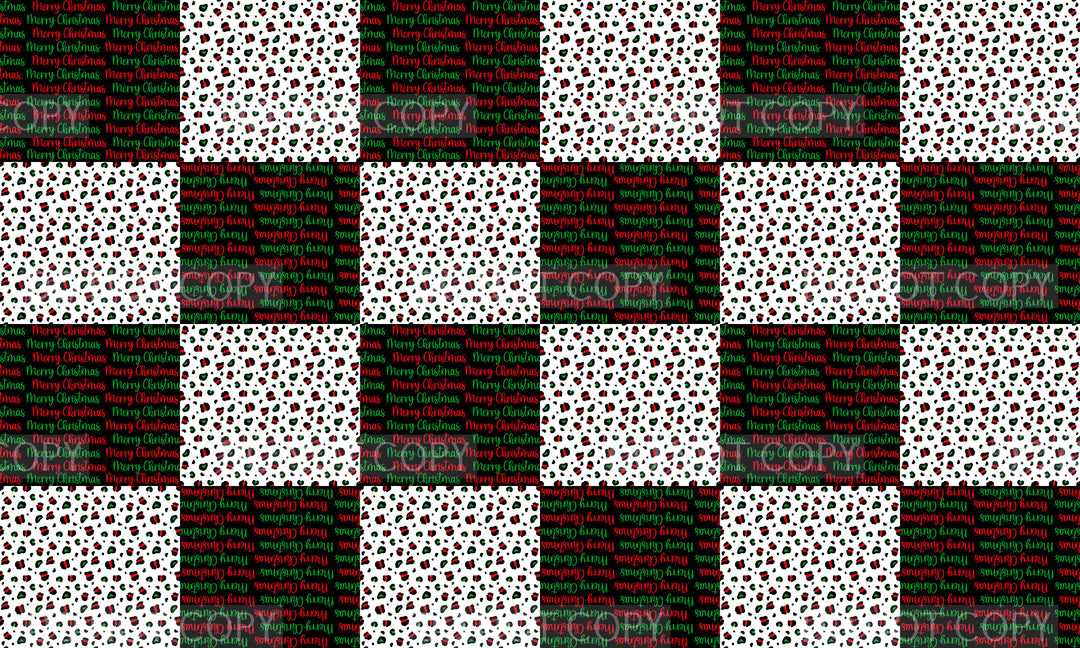 Merry Christmas Red Green Twisted Headband Panel