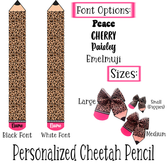 Personalized Cheetah Pencil