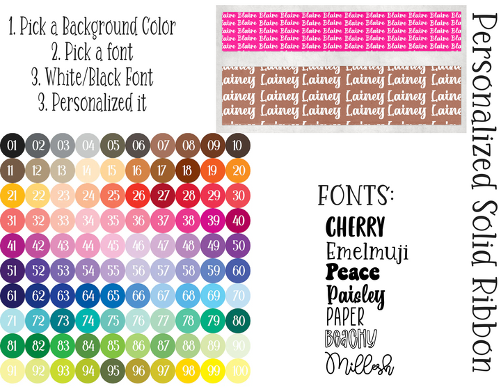Personalized Solid Color Chart