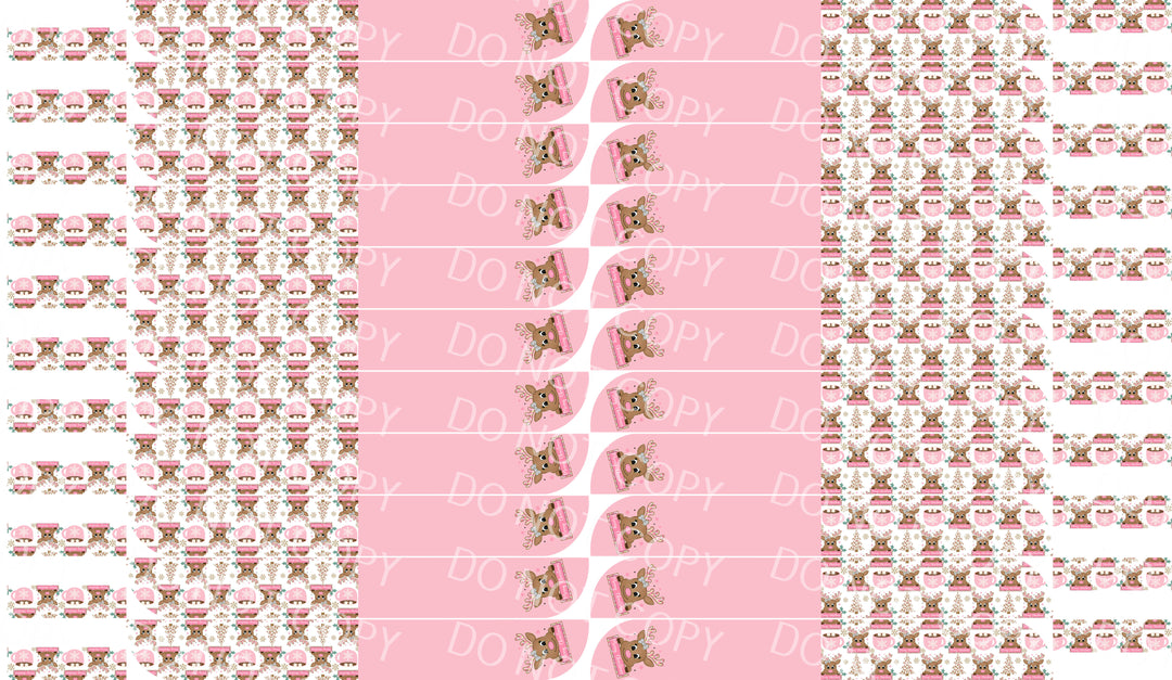 Pink Reindeer Merry Christmas Sailor Large Panel