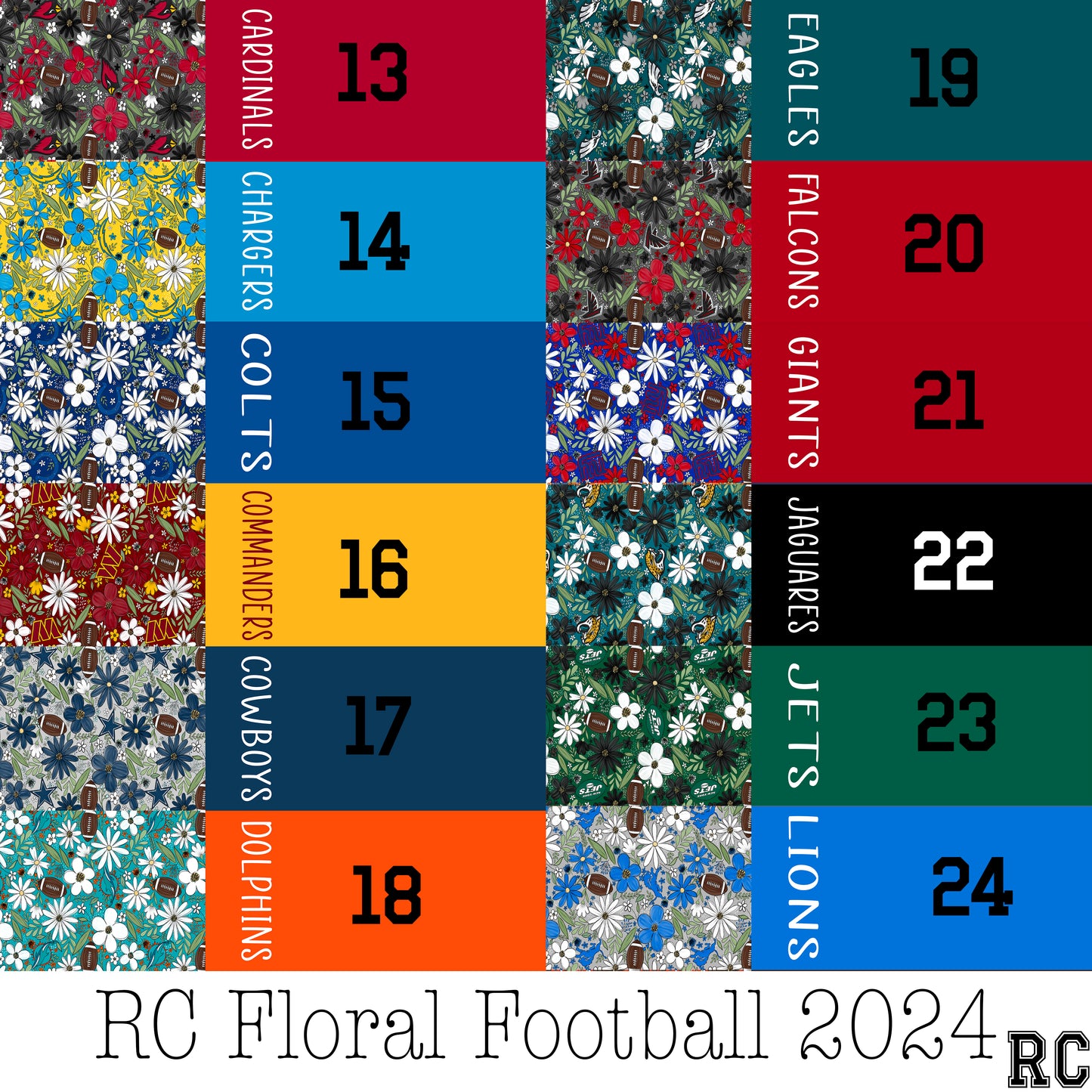 2 Tone RC Floral Football 2024 POD