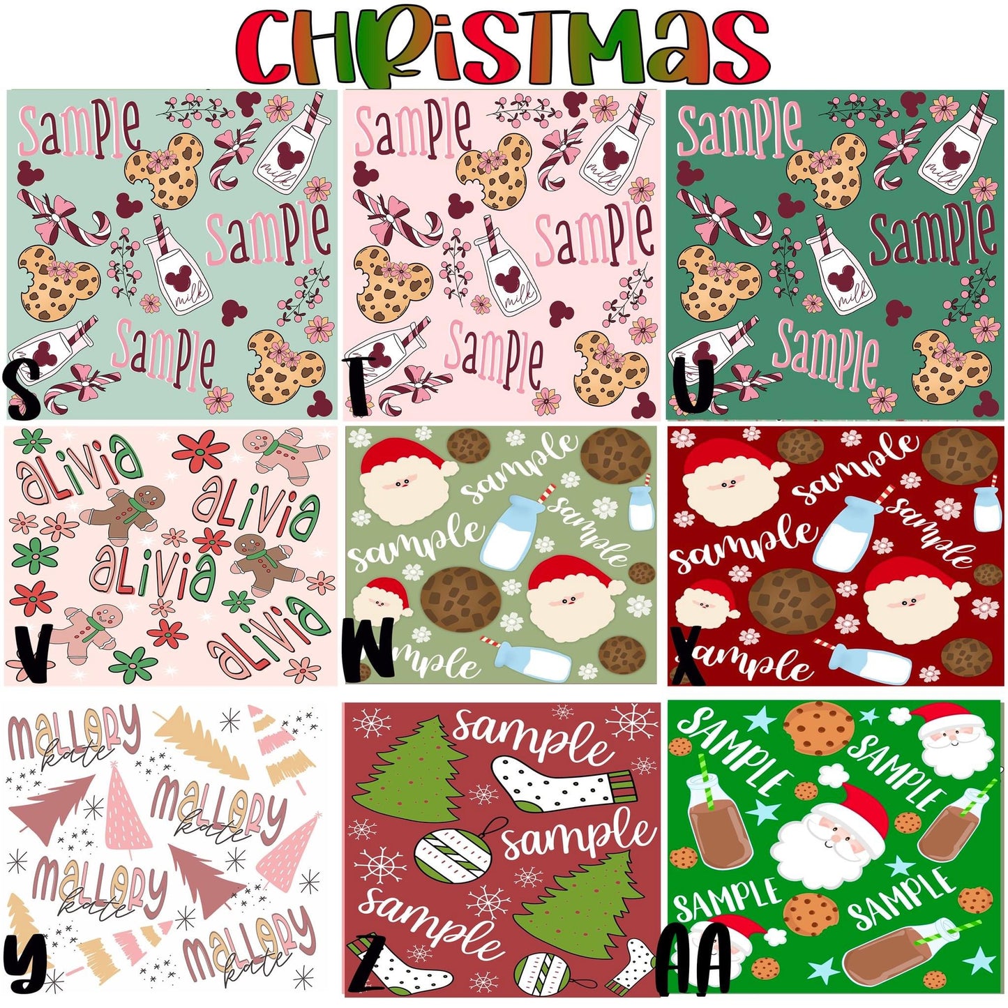 Christmas Name Files Set 1