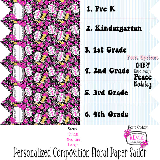 Personalized Composition Floral Paper Sailor