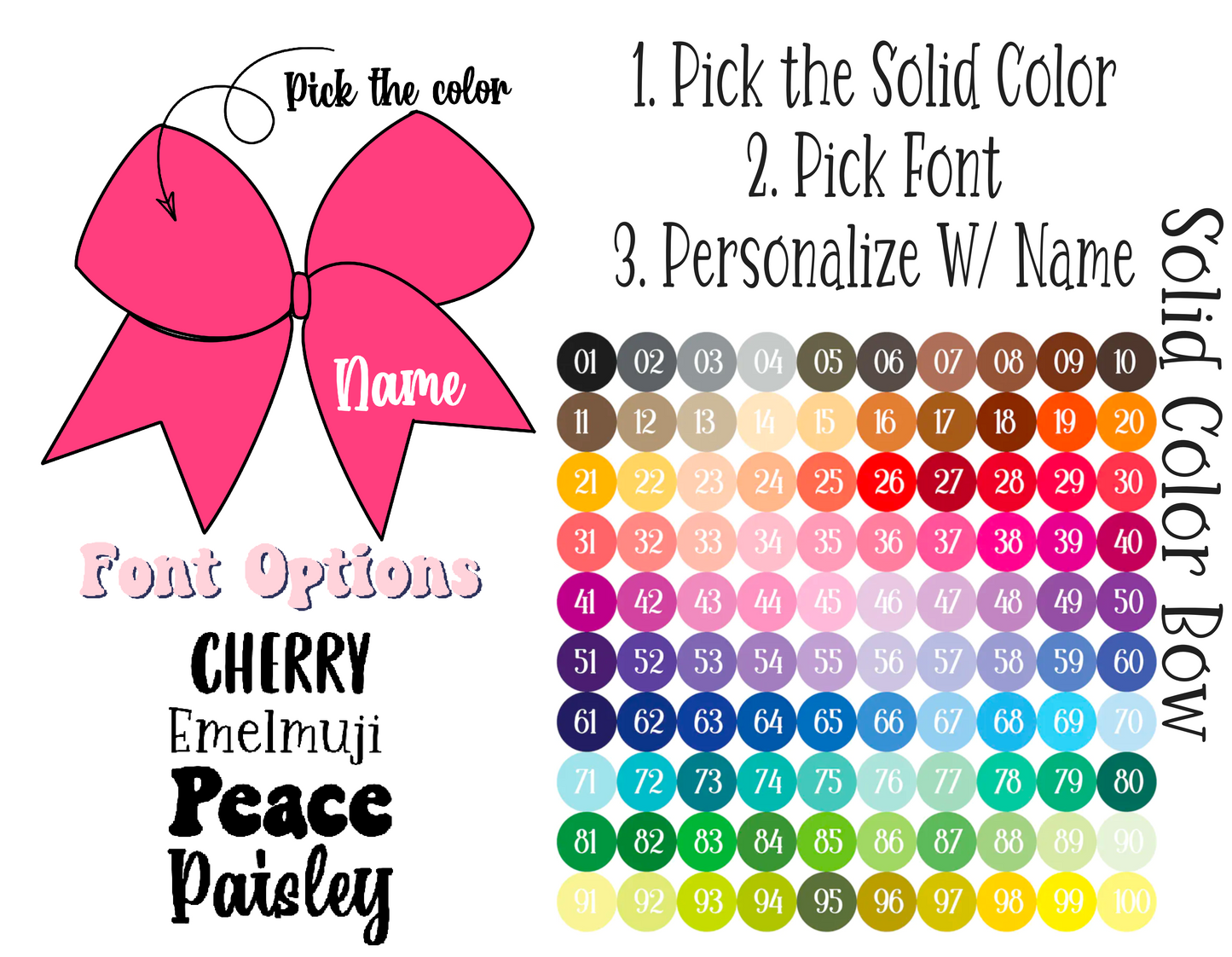 Personalize Solid Cheer Strips