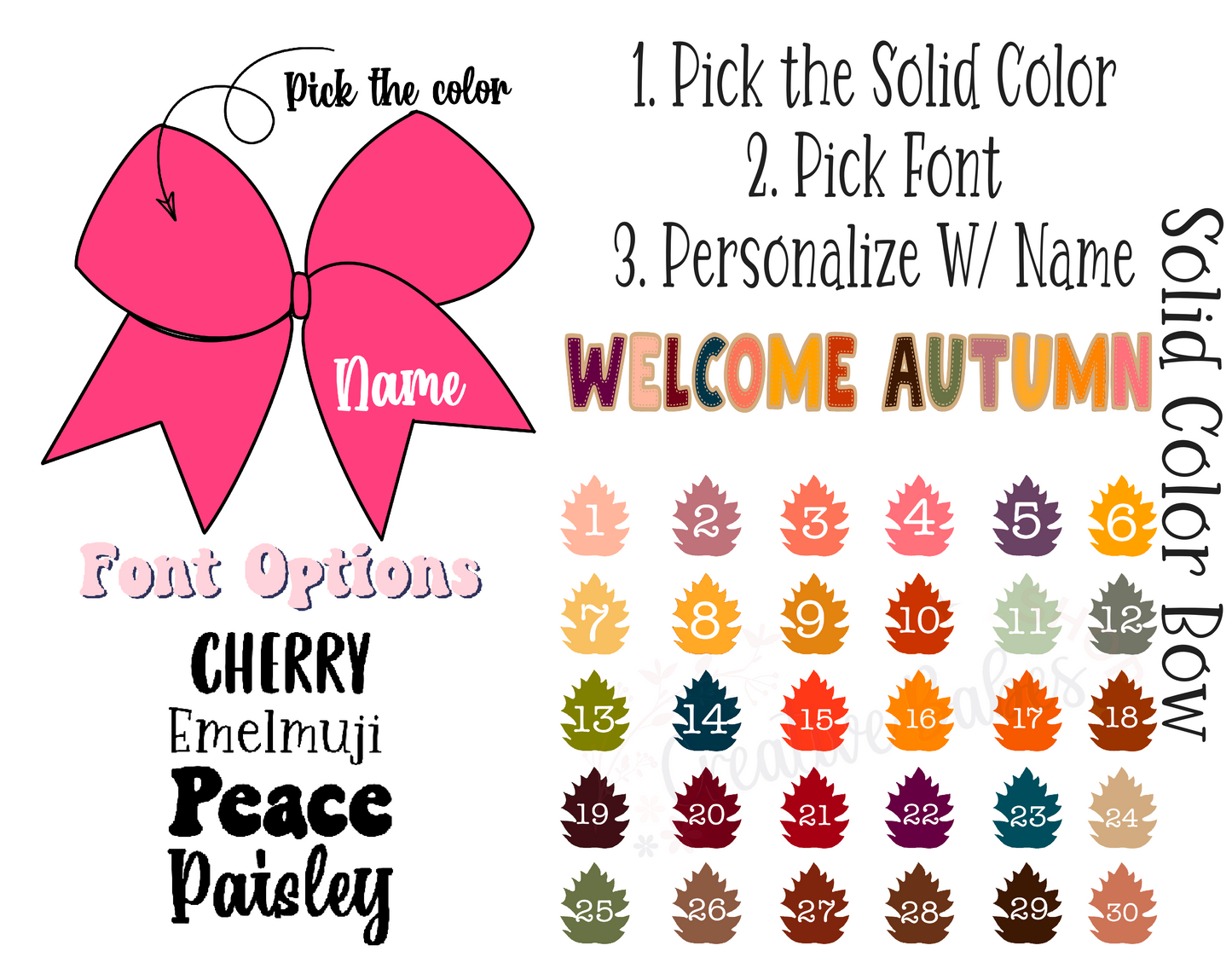 Personalize Welcome Autumn Solid Cheer Strips